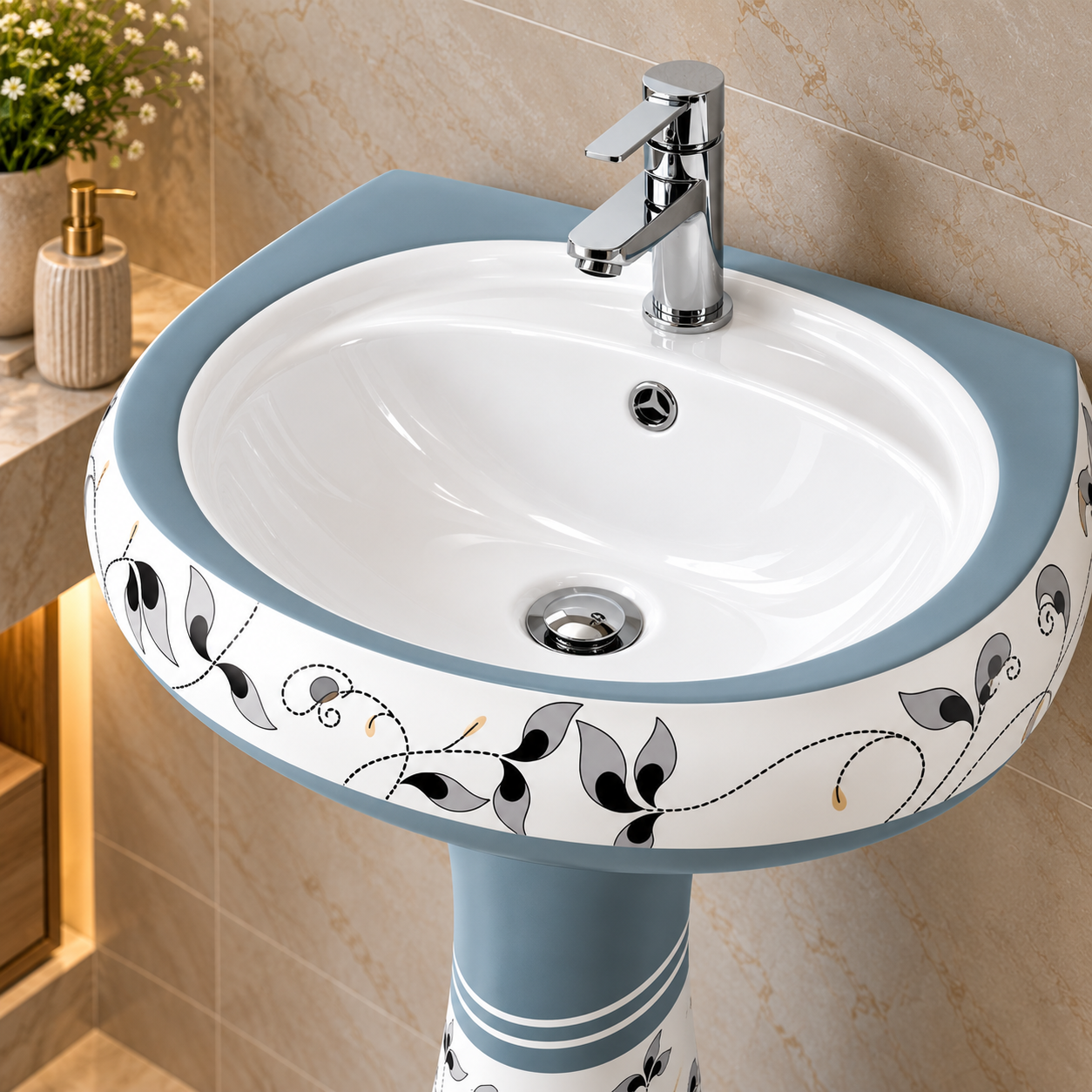 Sonet RP-1073, washbasin with pedestal (view 2)
